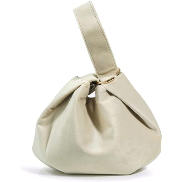 Women Clutch Velvet Top Handle Bag Wristlet Small Tote Purse